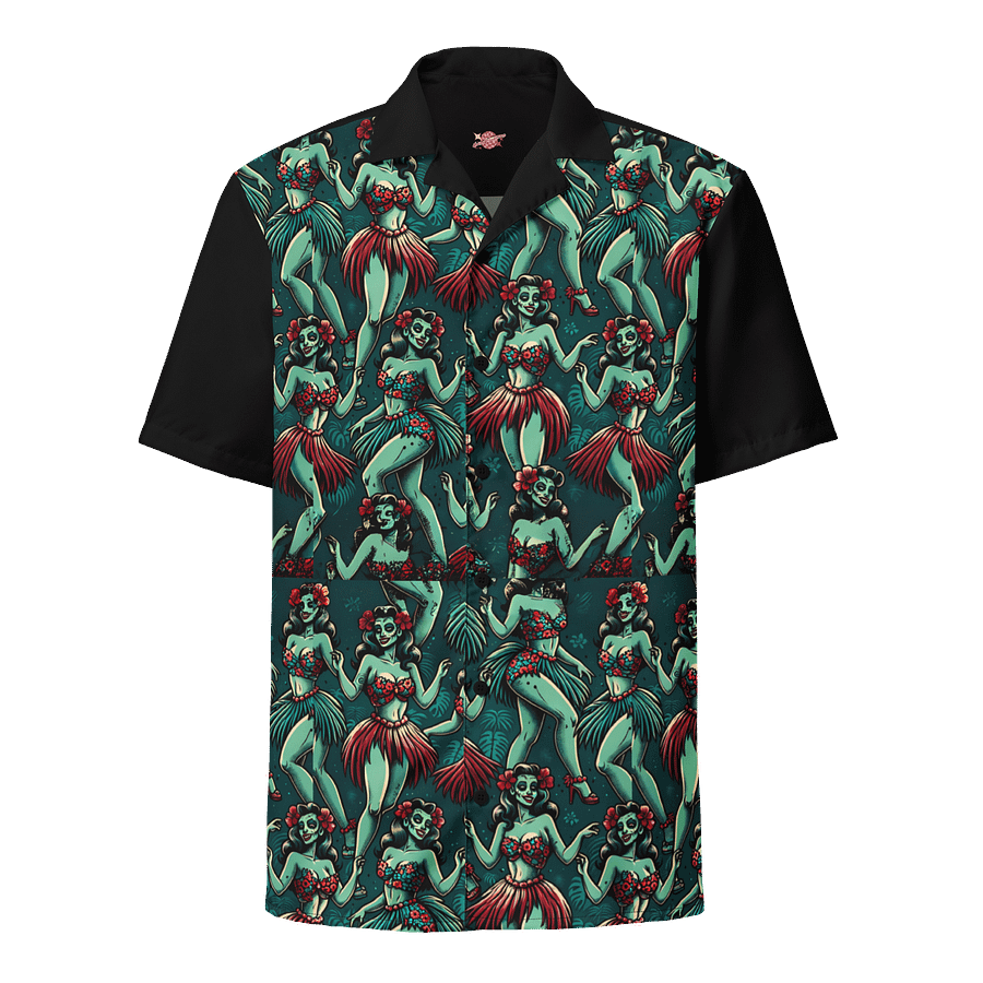 Hula zombie Pin-up girl Hawaiian Shirt product image (1)
