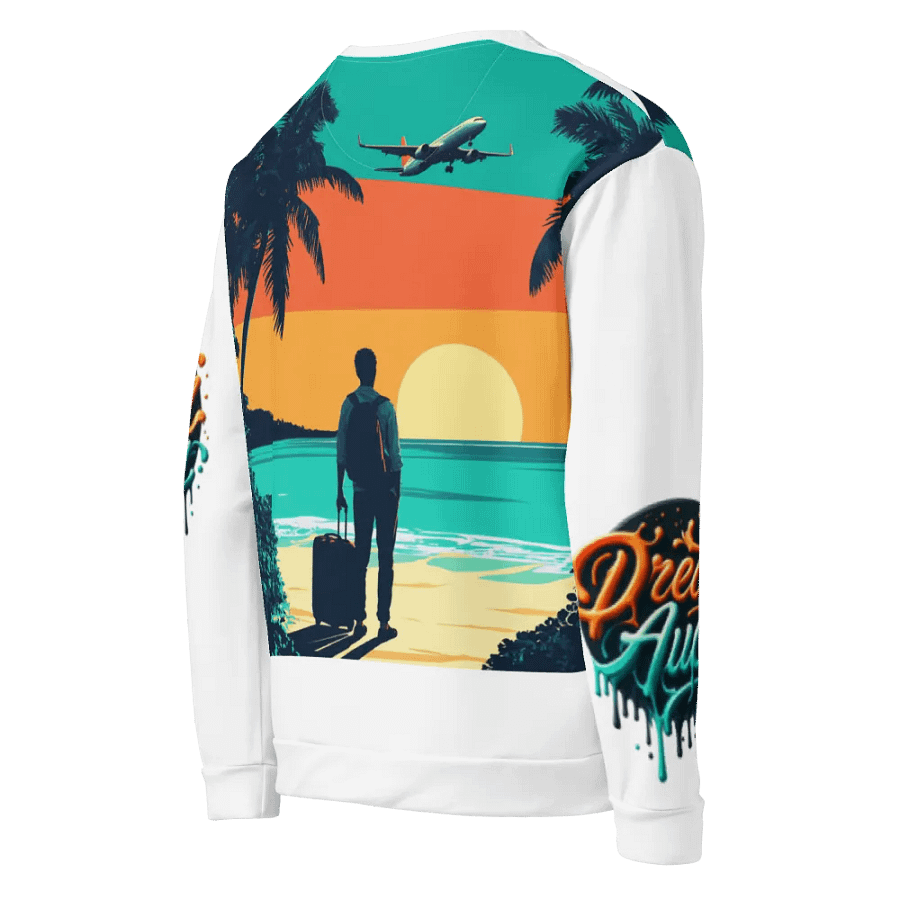 All-Over Print Recycled Unisex Sweatshirt | AI-Designed Pullover: Stylish Travel Views for Adventurers product image (9)