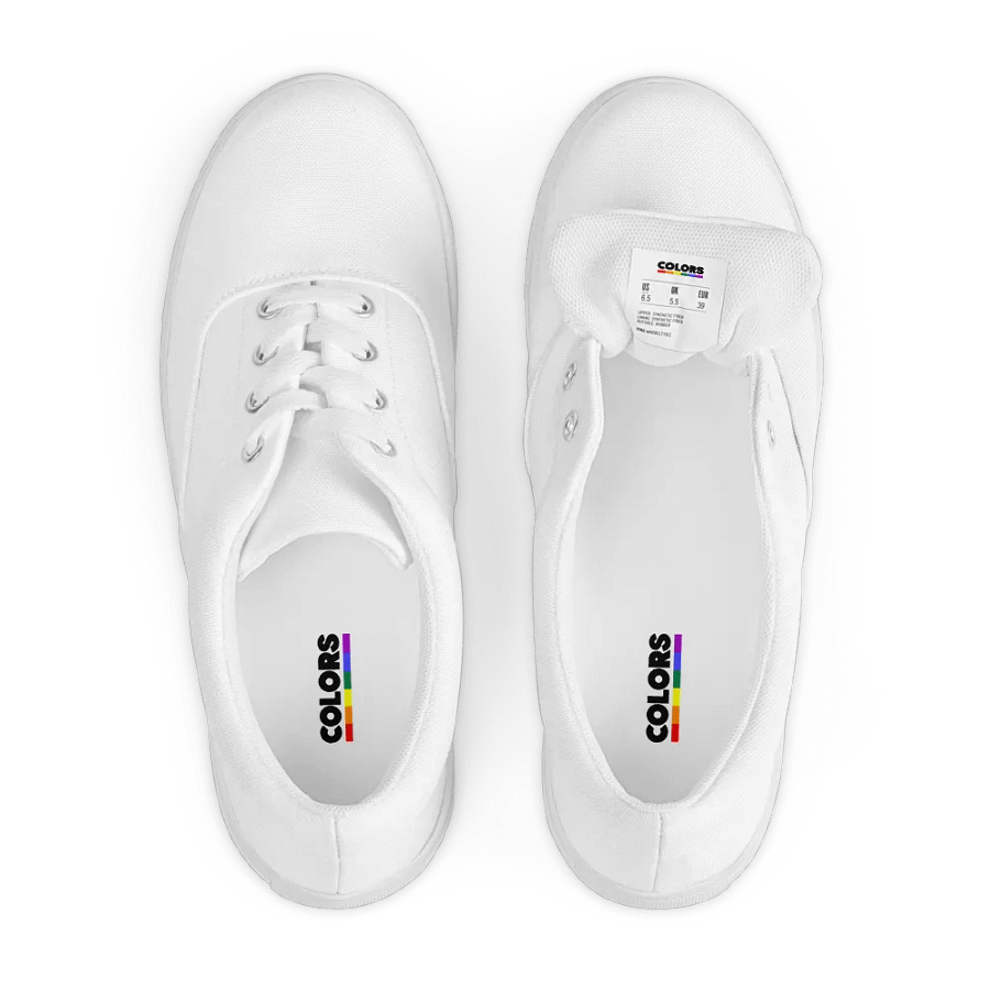 Men's White Lace-Up Canvas Shoes product image (4)