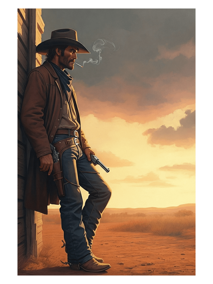 Cowboy at Sunset Enhanced Matte Paper Poster product image (1)