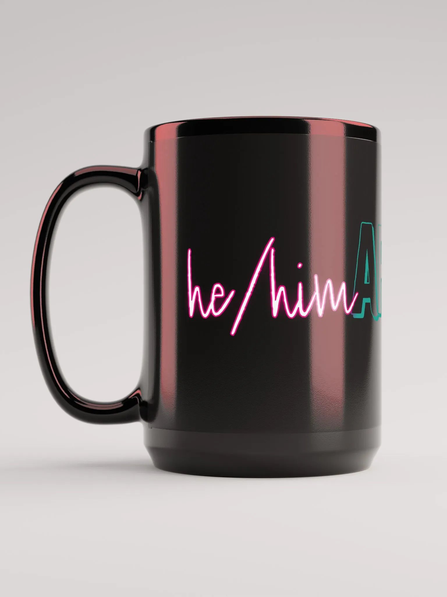 He/Him AF 15oz Mug Black product image (3)