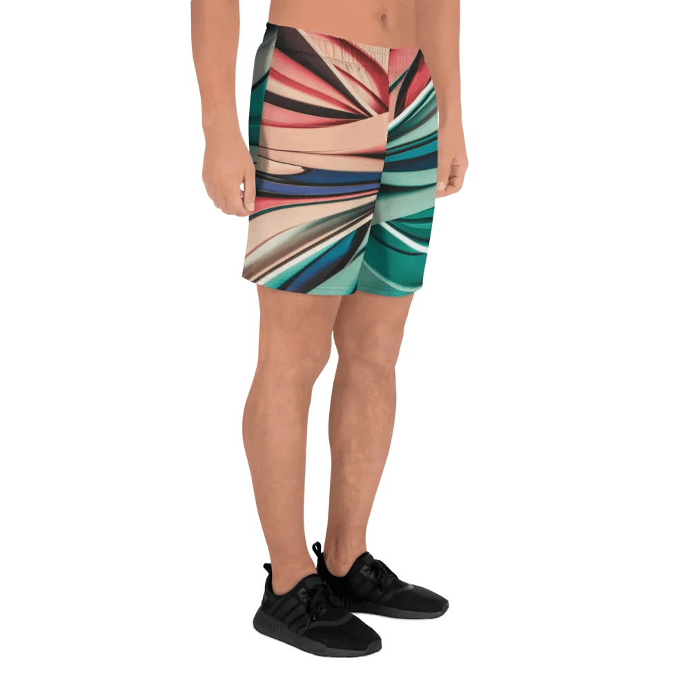 Abstract Geometric Athletic Long Shorts in Vibrant Colors (2XS-6XL) product image (8)