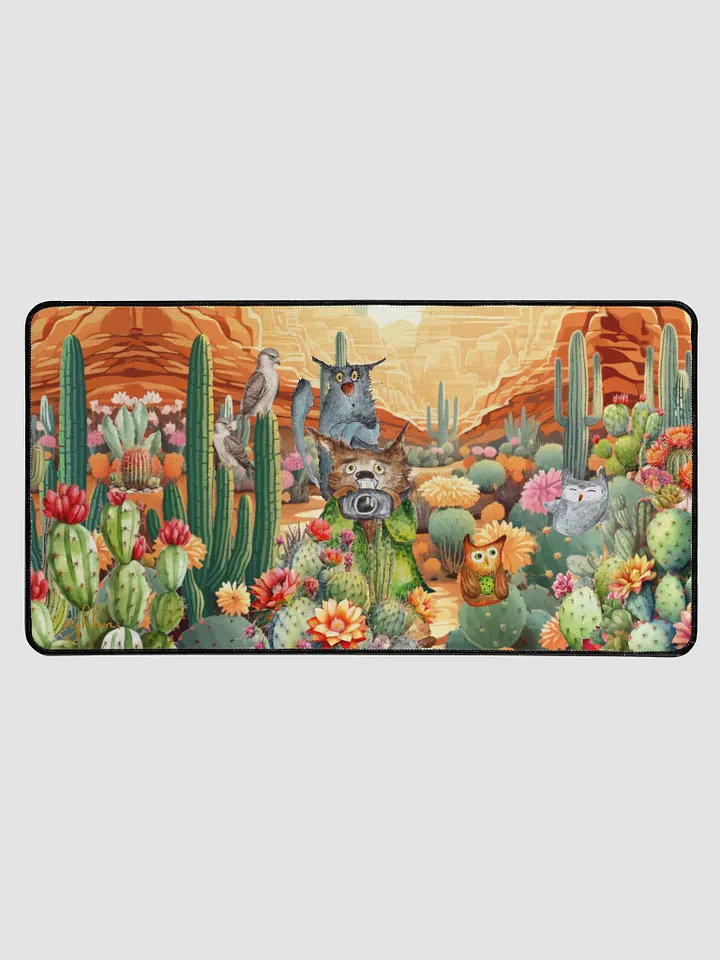 Desert Bloom: A Tale of Resilience Desk Mat | Large 15.5