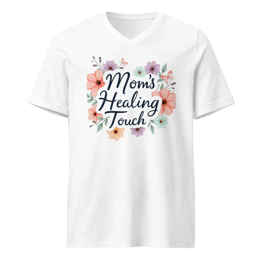 Mom's Healing Touch Floral V-Neck Tee product image (1)