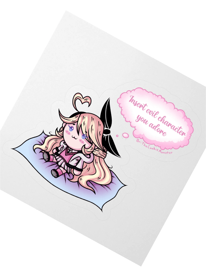 “Thinking About Fav Evil Characters” Weeby Sticker product image (2)