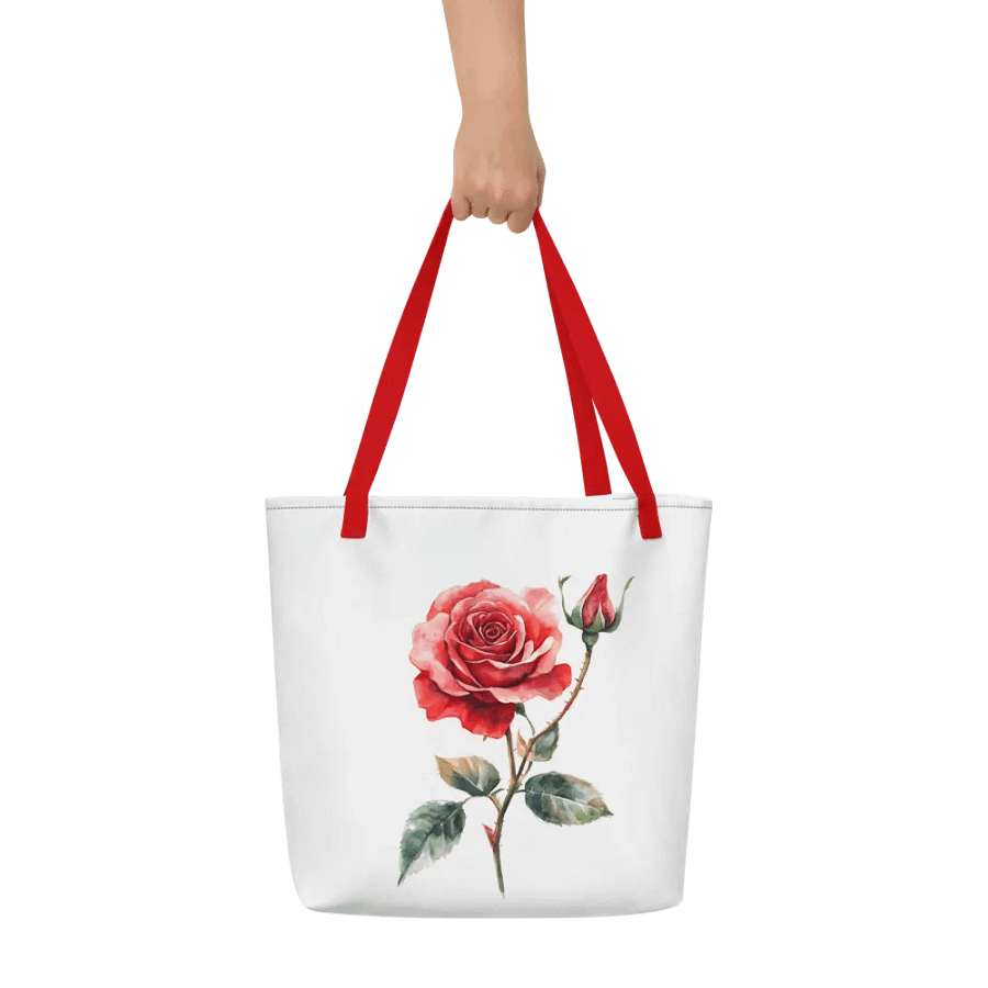 Blooming Red Rose Large Tote Bag product image (6)