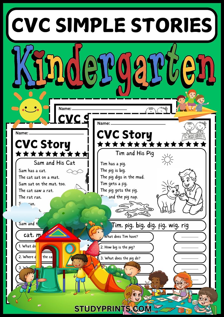 cvc worksheets for kindergarten pdf product image (1)