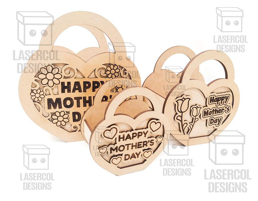 Mother's Day Gift Basket (3 Sizes) - Laser Cut Files product image (10)