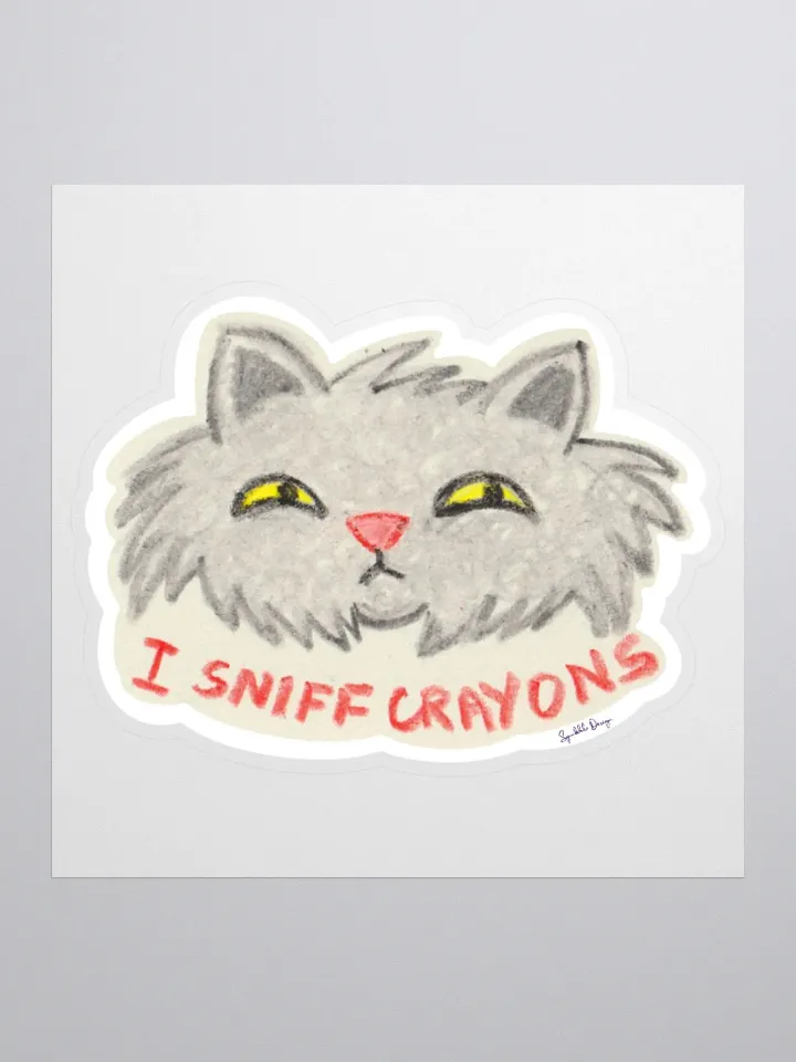 I Sniff Crayons Kiss Cut Sticker by Squibble Design product image (1)