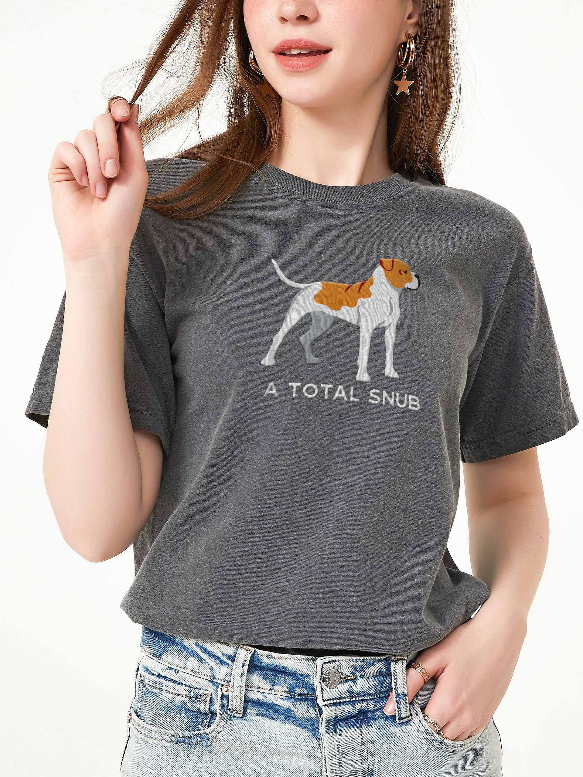 A Total Snub T-Shirt(Embroidered) of an American Bulldog(Tan) product image (2)