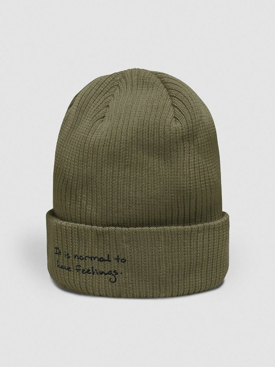 It is normal to have feelings. ribbed organic beanie product image (3)