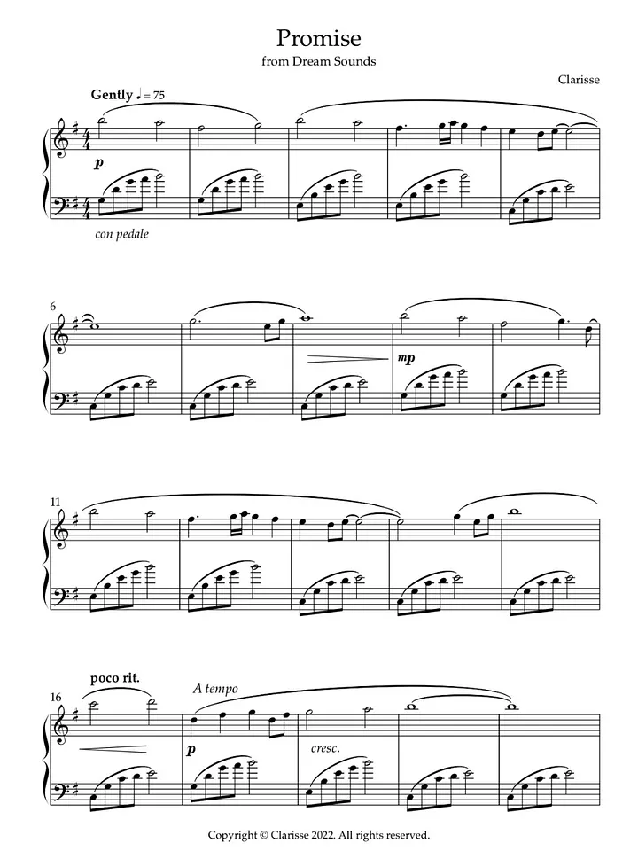 Promise - Sheet Music product image (1)