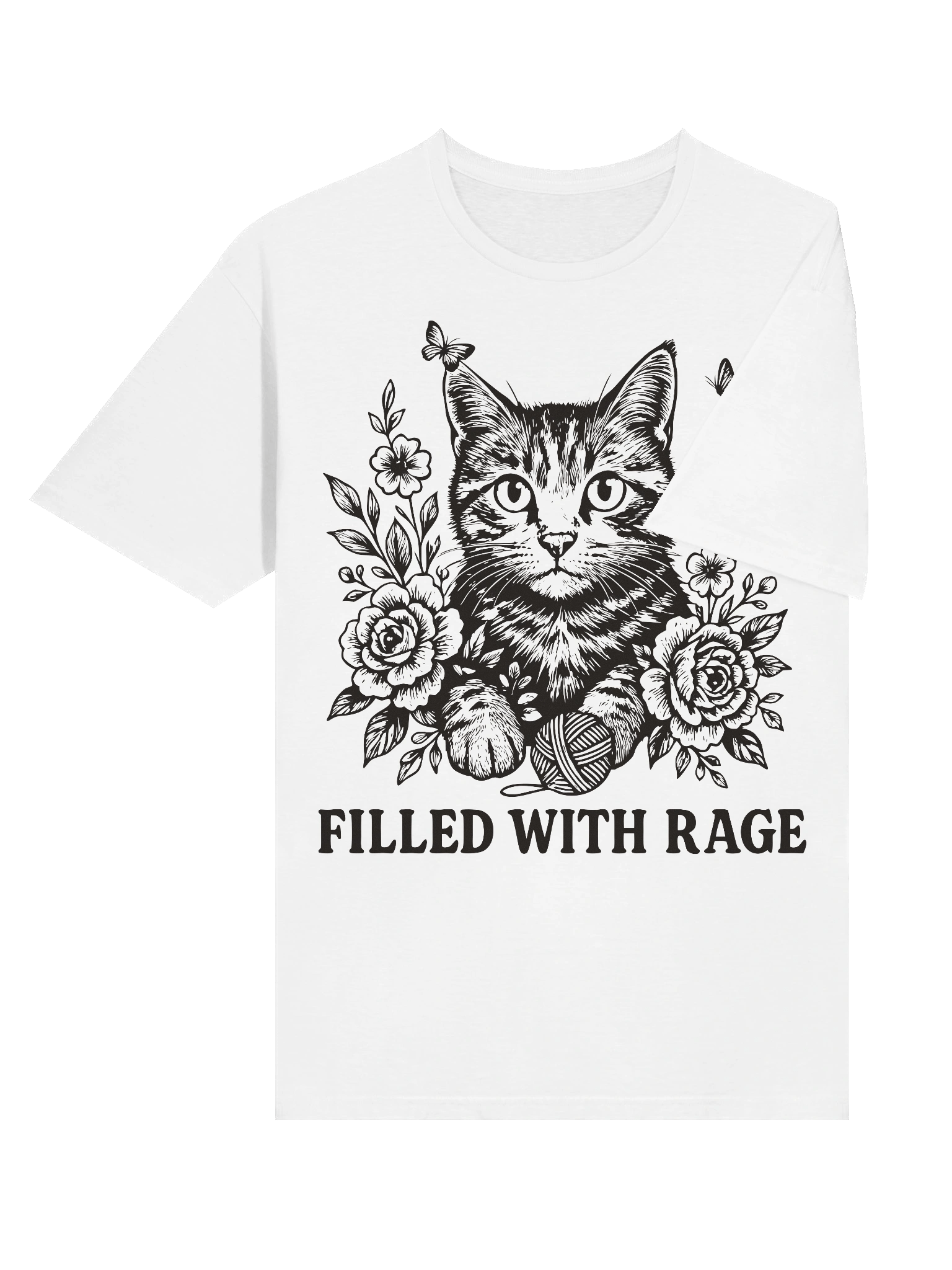 Filled With Rage Feline Floral T-Shirt product image (34)