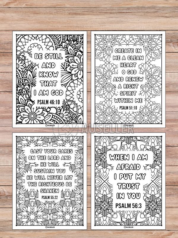 Printable Christian Colouring Book For Women - Colour In Devine Poetry: PSALMS product image (8)