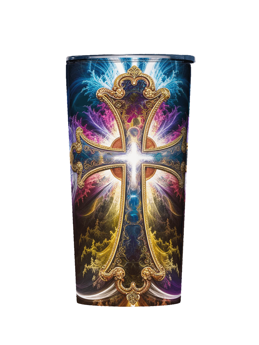 Lift Me Up Lord 3D Christian Cross Black Purple 20oz Stainless Steel Tumbler product image (1)