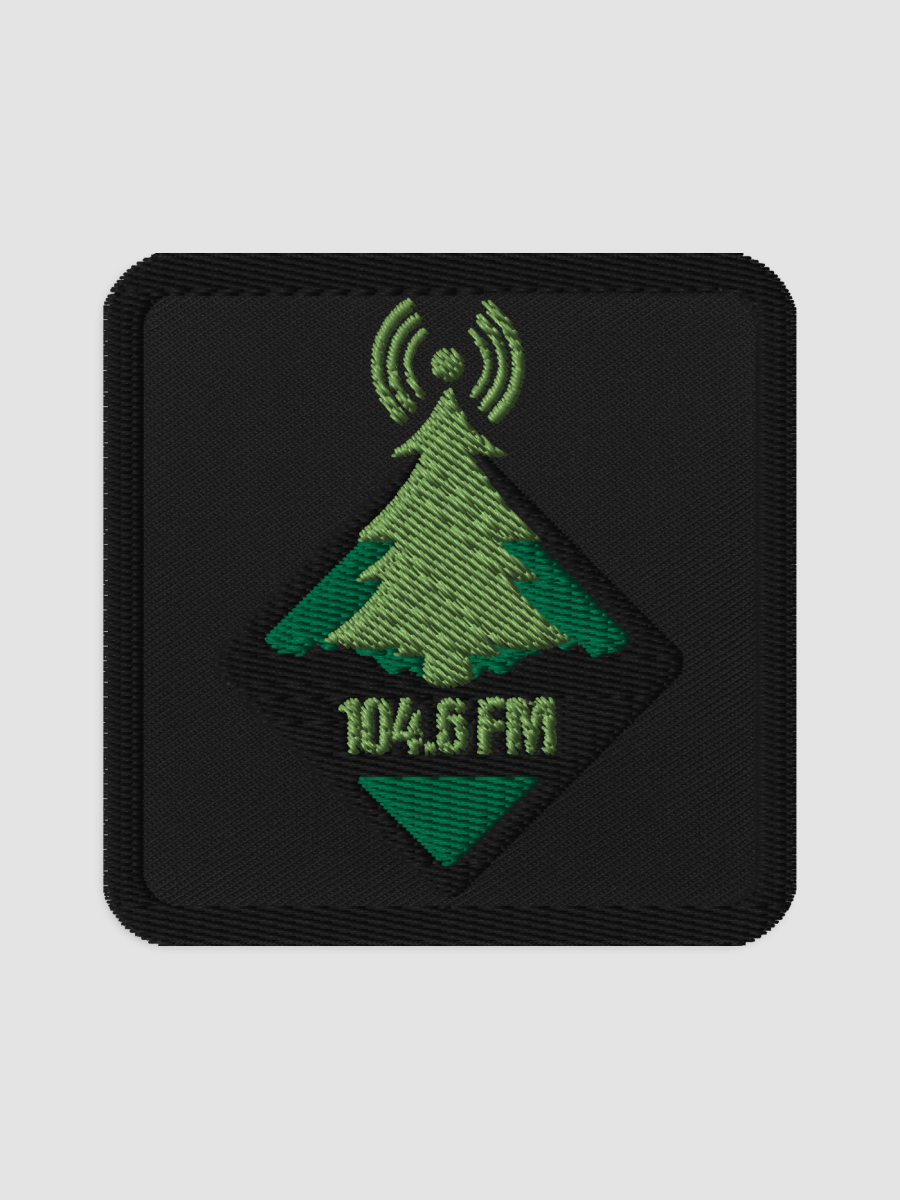 104.6 FM Embroidered Patch - Square 3″×3″ product image (1)