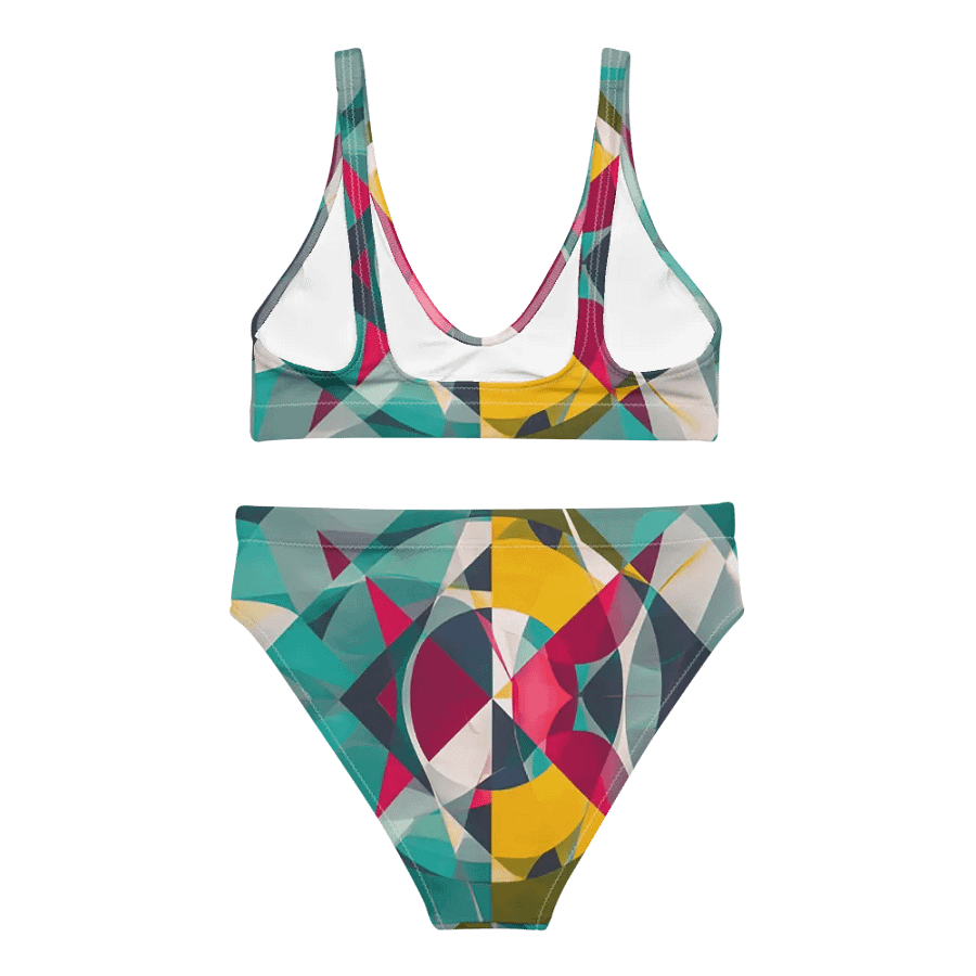 Abstract Lithographic Pattern Design High Waisted Bikini - V9 product image (1)