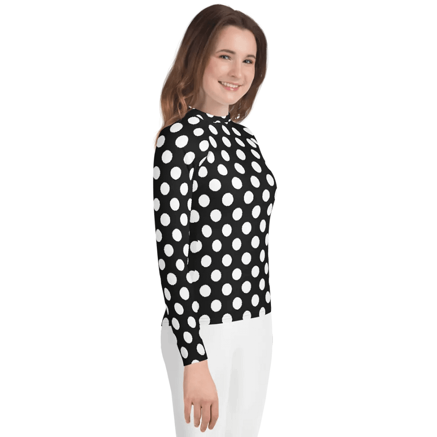 Stylish Circle Grid Youth Rash Guard product image (5)