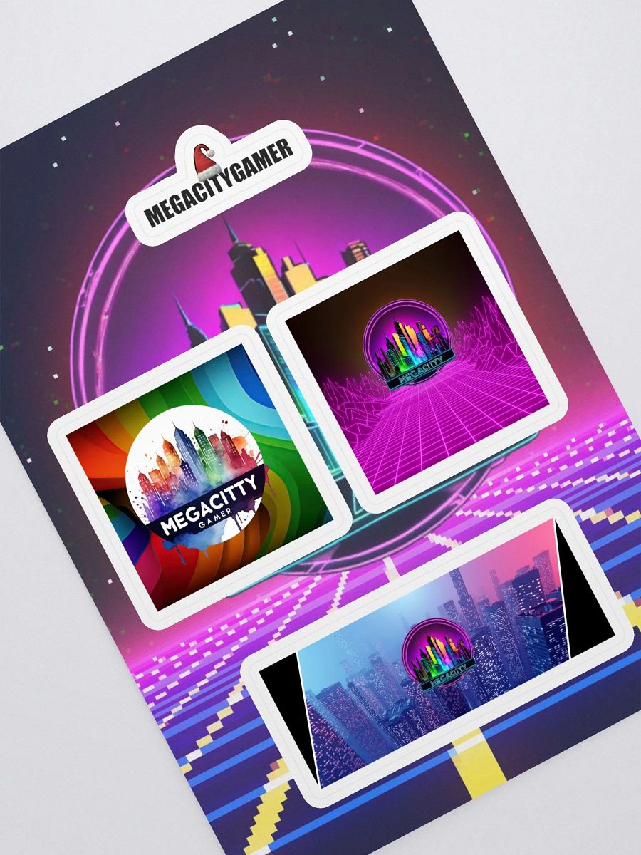 Neon Megacity Skyline Sticker Sheet product image (1)