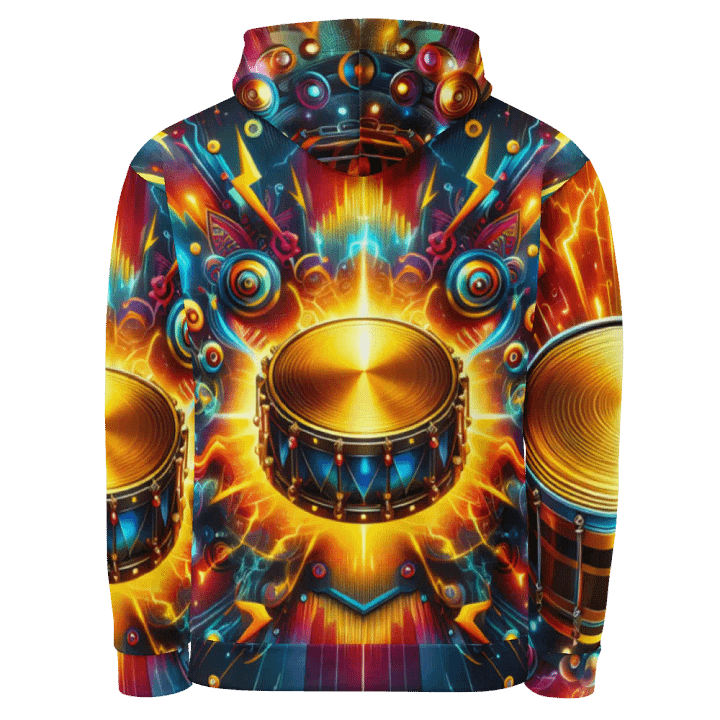 Drum Musical Instrument - All-Over Unisex Hoodie #9 product image (2)