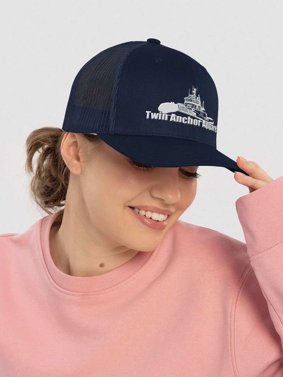 White Marco tug Retro Trucker Hat product image (5)