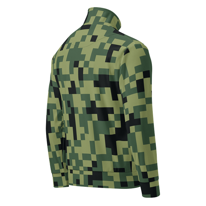 Military Green Camouflage Pixels Camo Pattern Unisex Track Jacket product image (2)