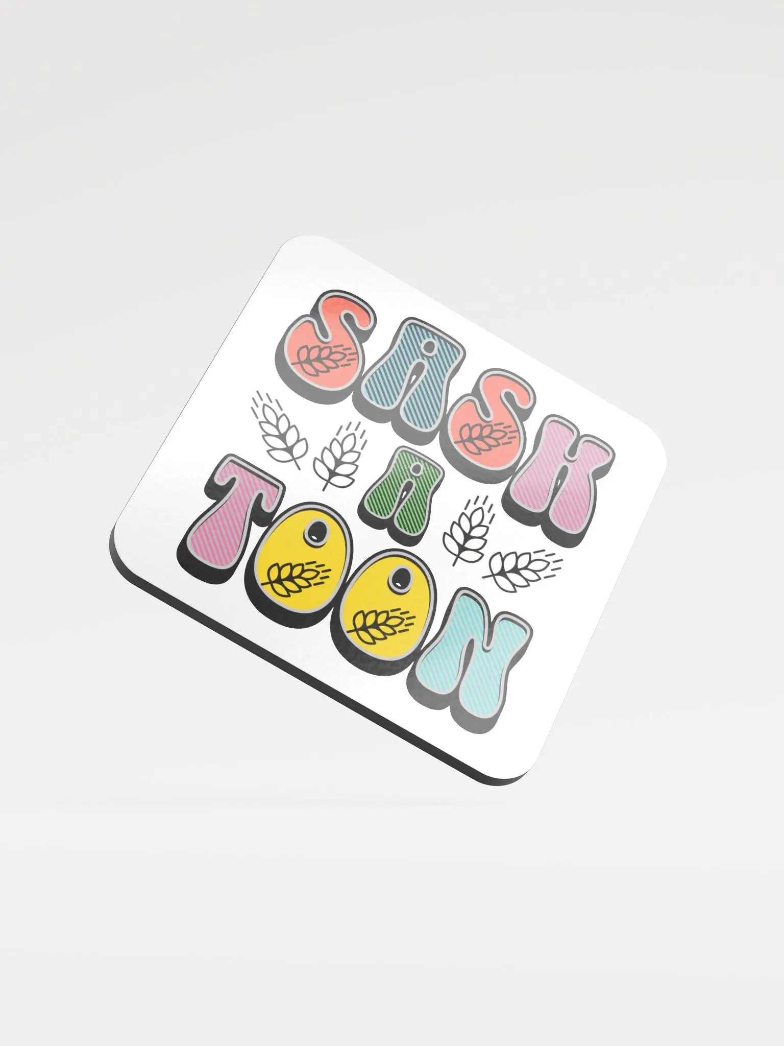 Saskatoon Block Letter Spectrum Cork Coaster product image (2)