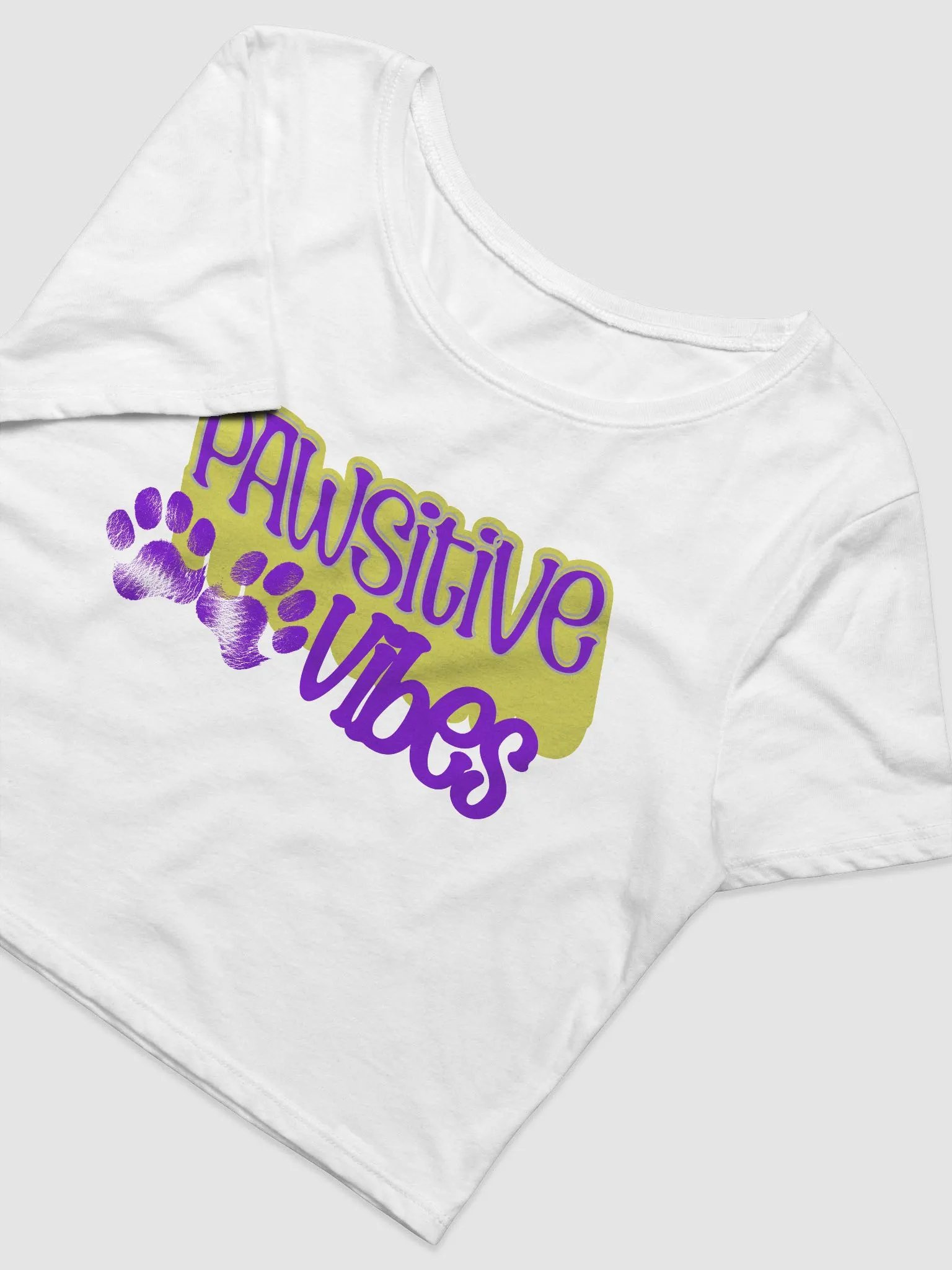 Pawsitive Vibes Cat Paw Positive Thoughts Cropped T-Shirt product image (3)