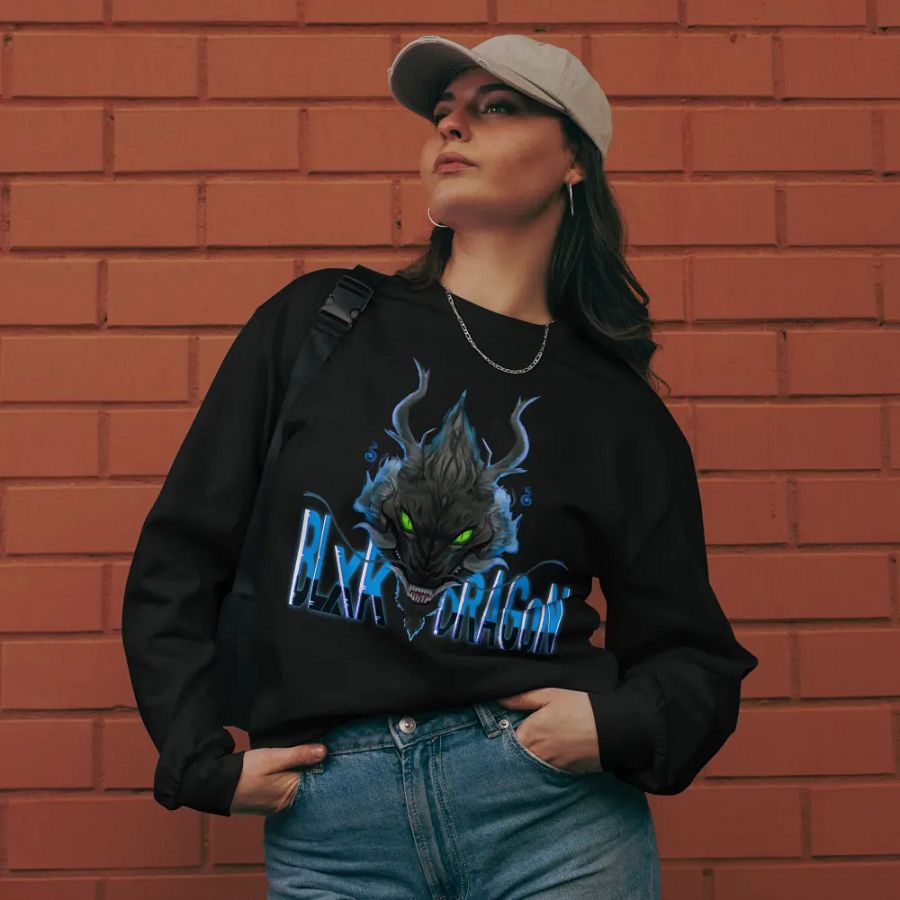 blxkdragons OG Blue flame sweatshirt (front design provided by sister salice) product image (5)