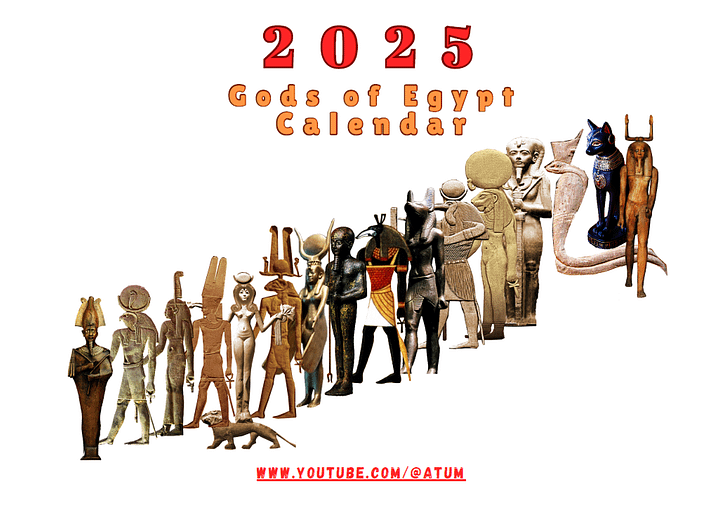 12 Months Wall Calendar 2025- Gods of Egypt - Best for Printing product image (1)