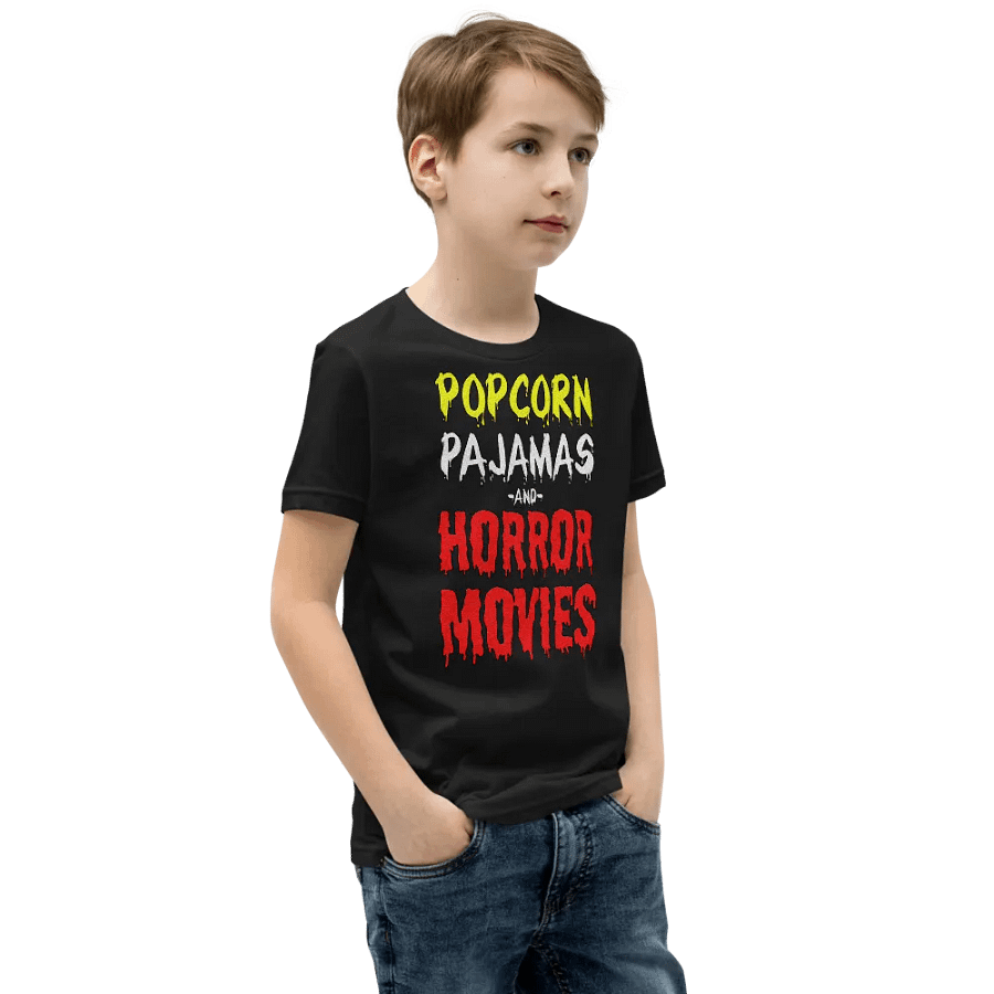 Popcorn Pajamas And Horror Movies T-Shirt For Kids product image (2)