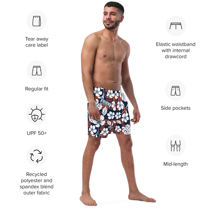 Fuckery Offroad Mens Hawaiian Shorts - Blue/Orange product image (2)