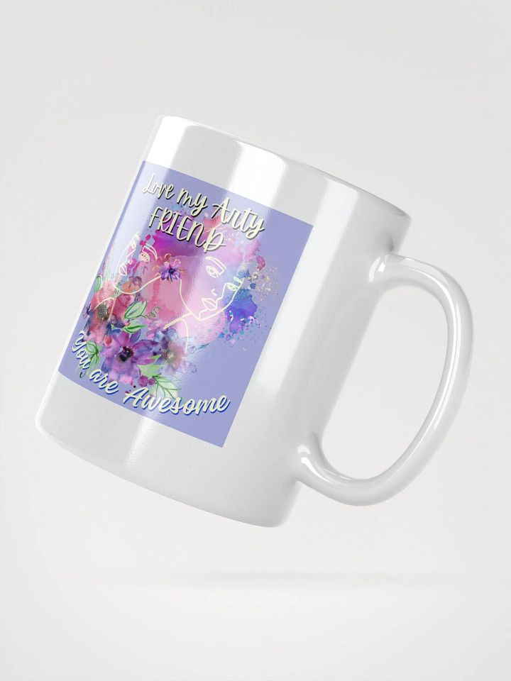 colorful mug gift for the artist. 'Love my Arty friend' product image (5)