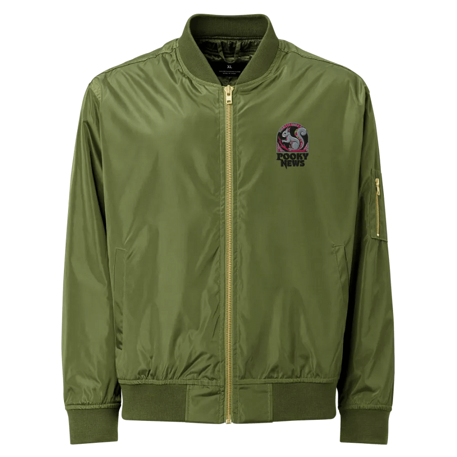 embroidered Curvy Tail Bomber Jacket product image (1)