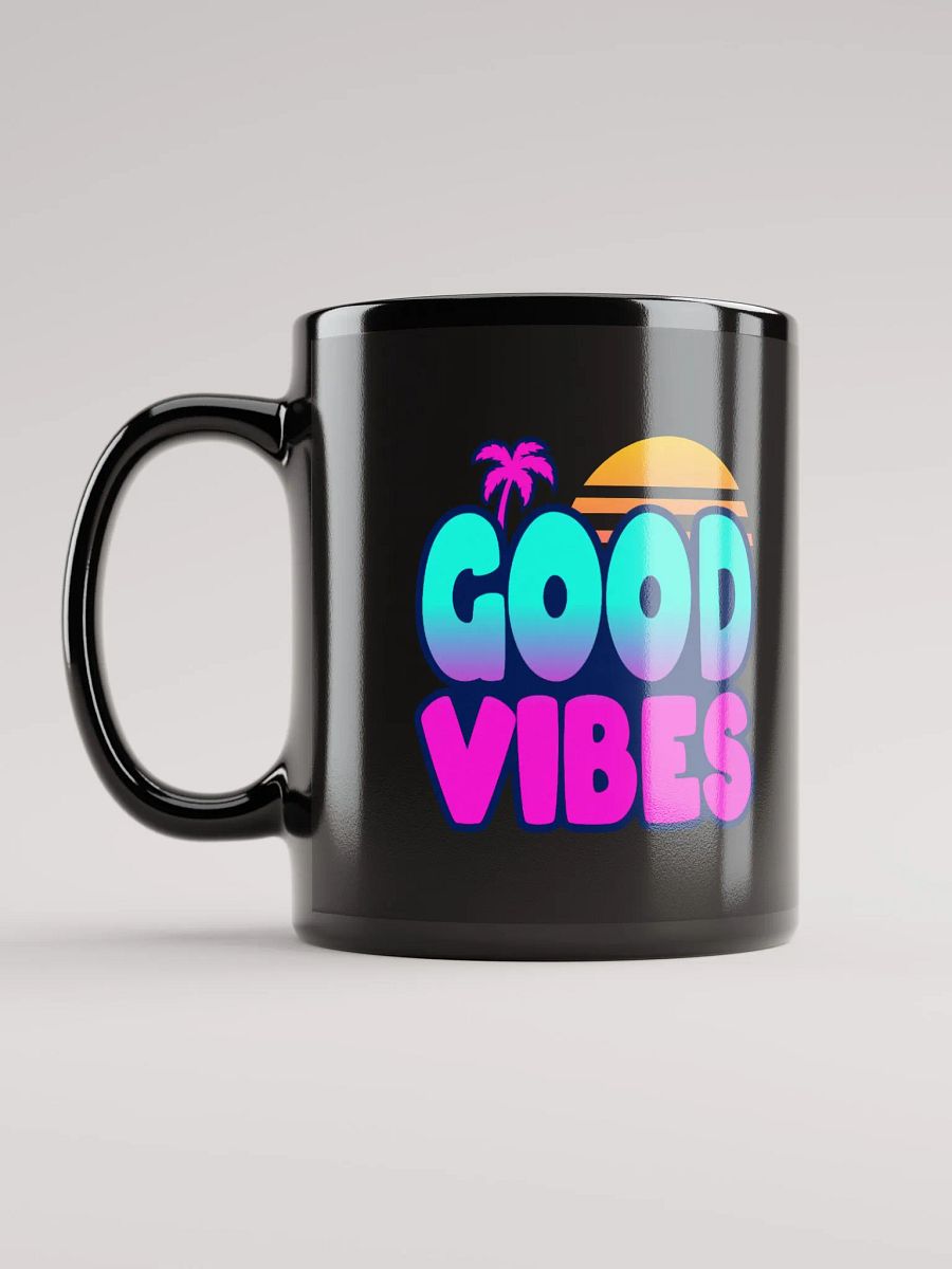 GOOD VIBES GLOSSY BLACK MUG product image (11)