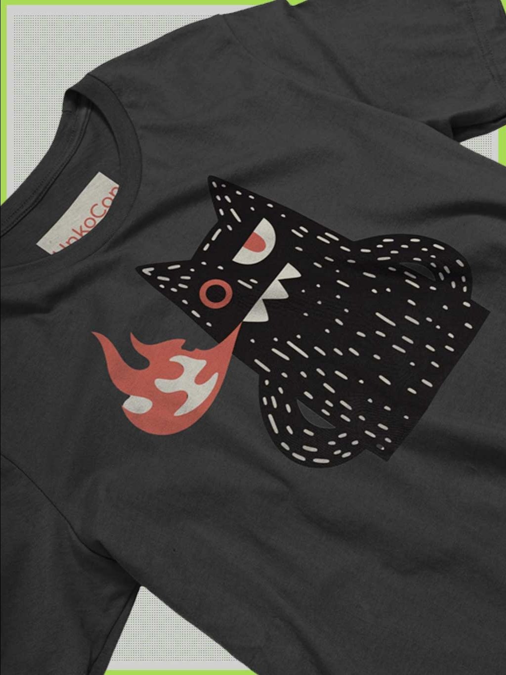 Dark Cat T-Shirt – Unisex Tee with Japanese Back Print – Alt Streetwear product image (51)