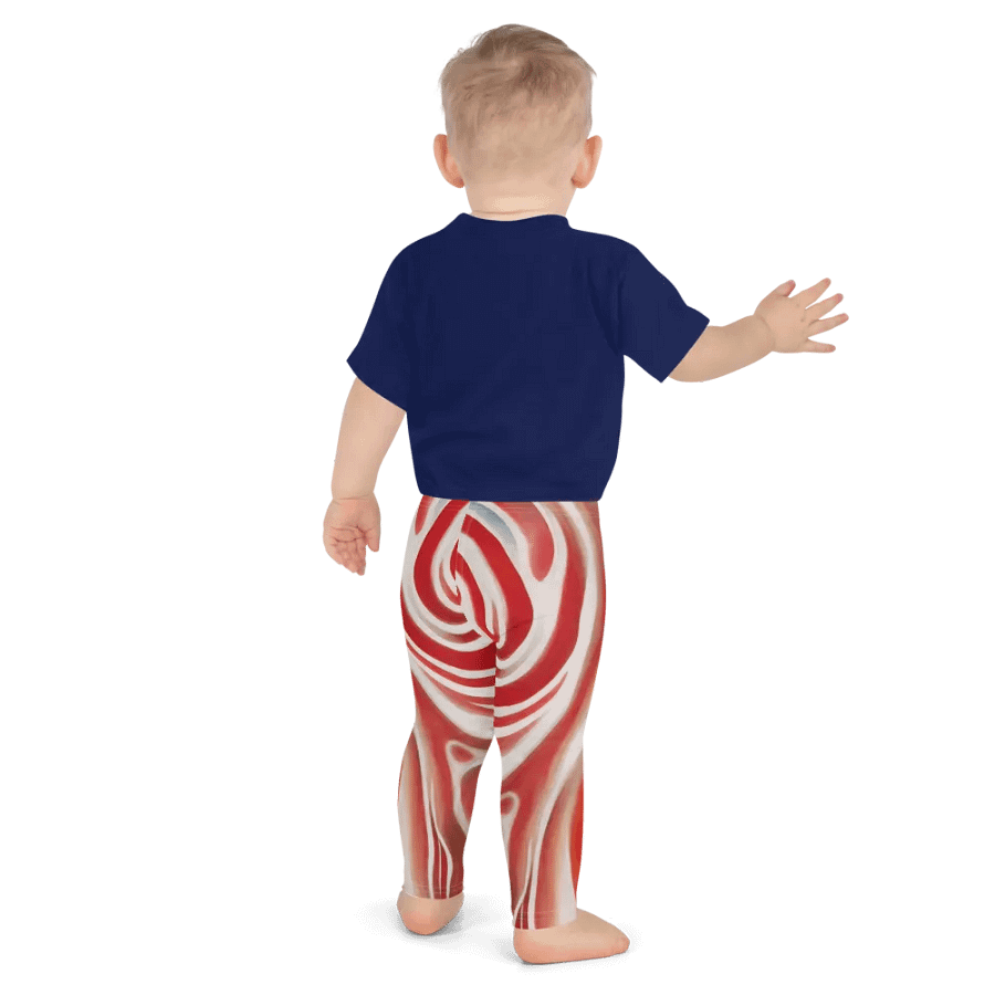 Funky Red Liquid Tie-Dye Explosion Kid's and Toddler's Leggings product image (5)
