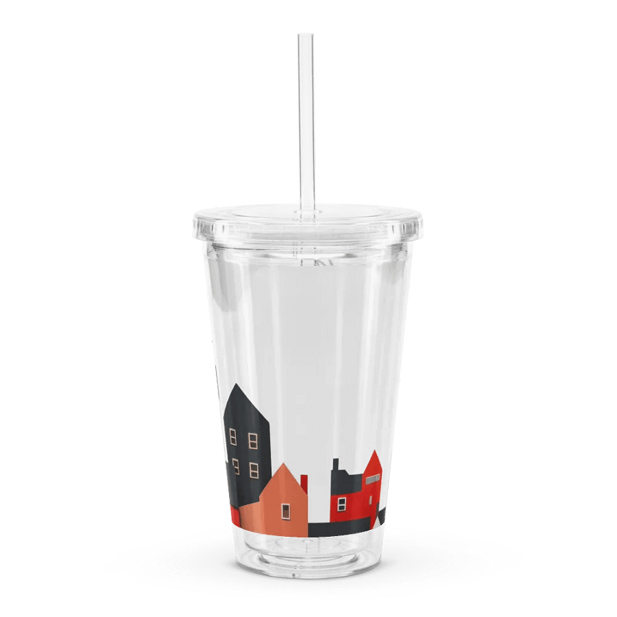 'No Nos Avergonzamos de las Buenas Noticias' Whimsical Town Spanish Tumbler product image (8)