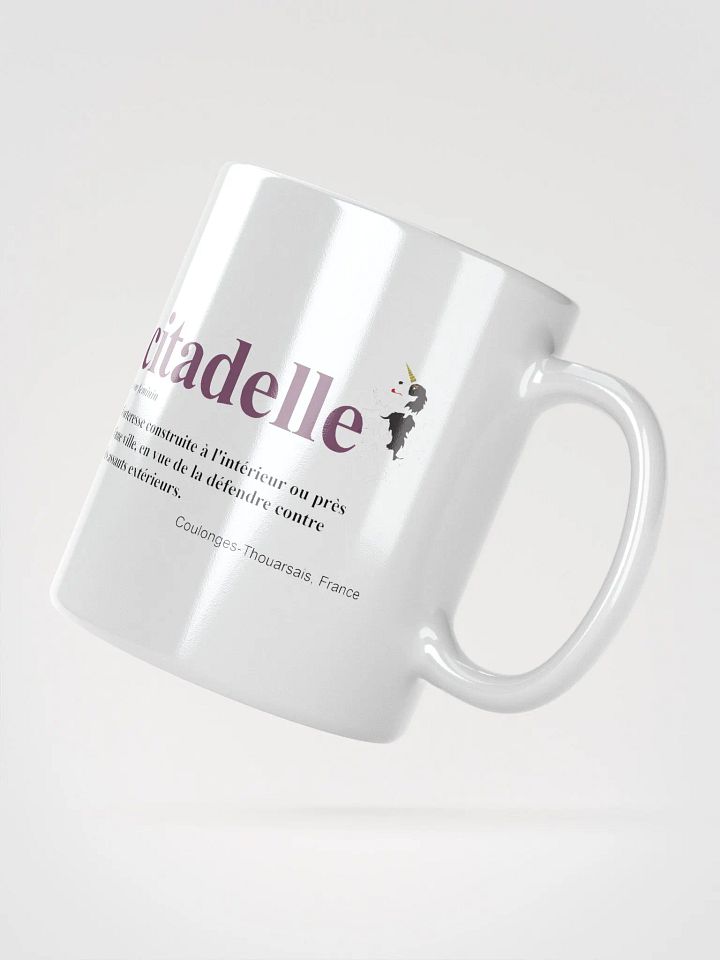 White Glossy Mug with Citadelle Definition in French product image (2)