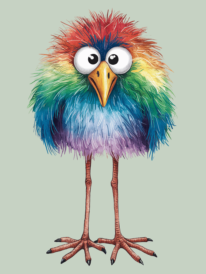 Whimsical Rainbow Bird Framed Poster product image (1)