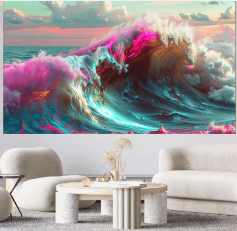 Neon Waves Wall Art product image (2)