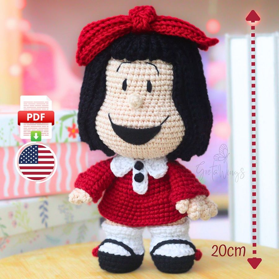 Your Crocheted Mafalda! An Amigurumi Pattern You'll Love. (Digital Download) product image (1)