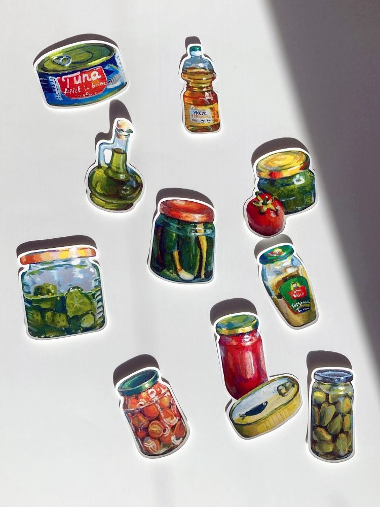 Bottles and jars sticker set product image (1)