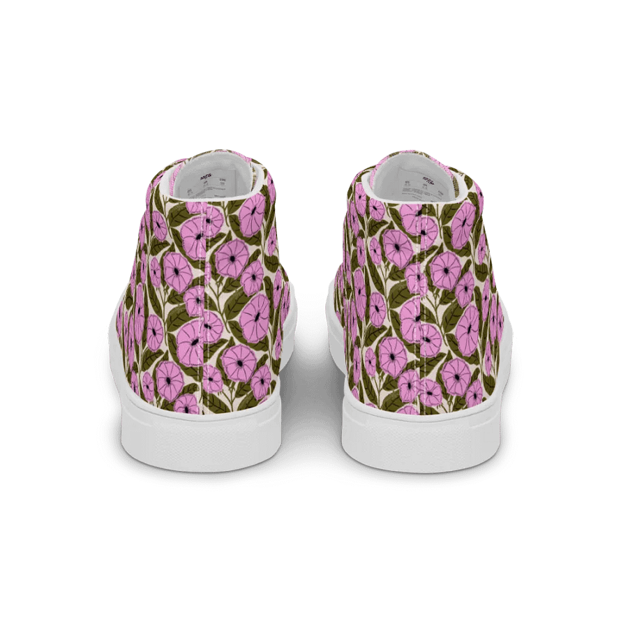 Dipladenia Dreams - Pink and Green - Women High Top Canvas Shoes product image (6)