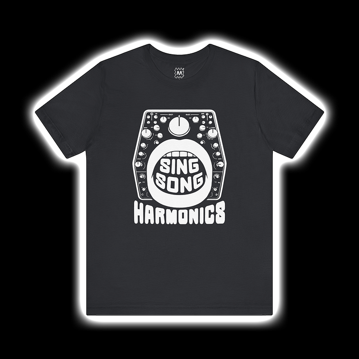 Sing Song Harmonics/Filter Mouth - Synthesizer/Sound Designer T-Shirt (WHITE PRINT) product image (1)