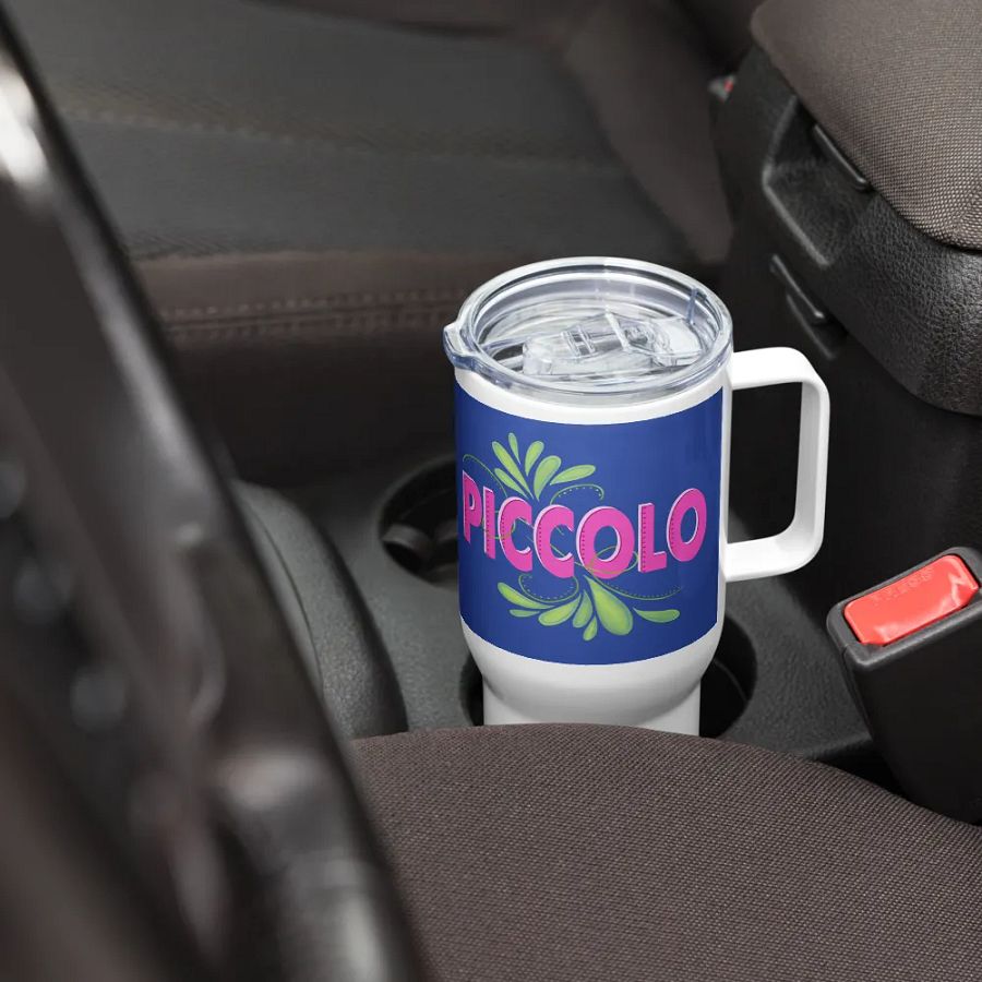 Flute Flourish Travel Mug with Handle - Piccolo product image (6)