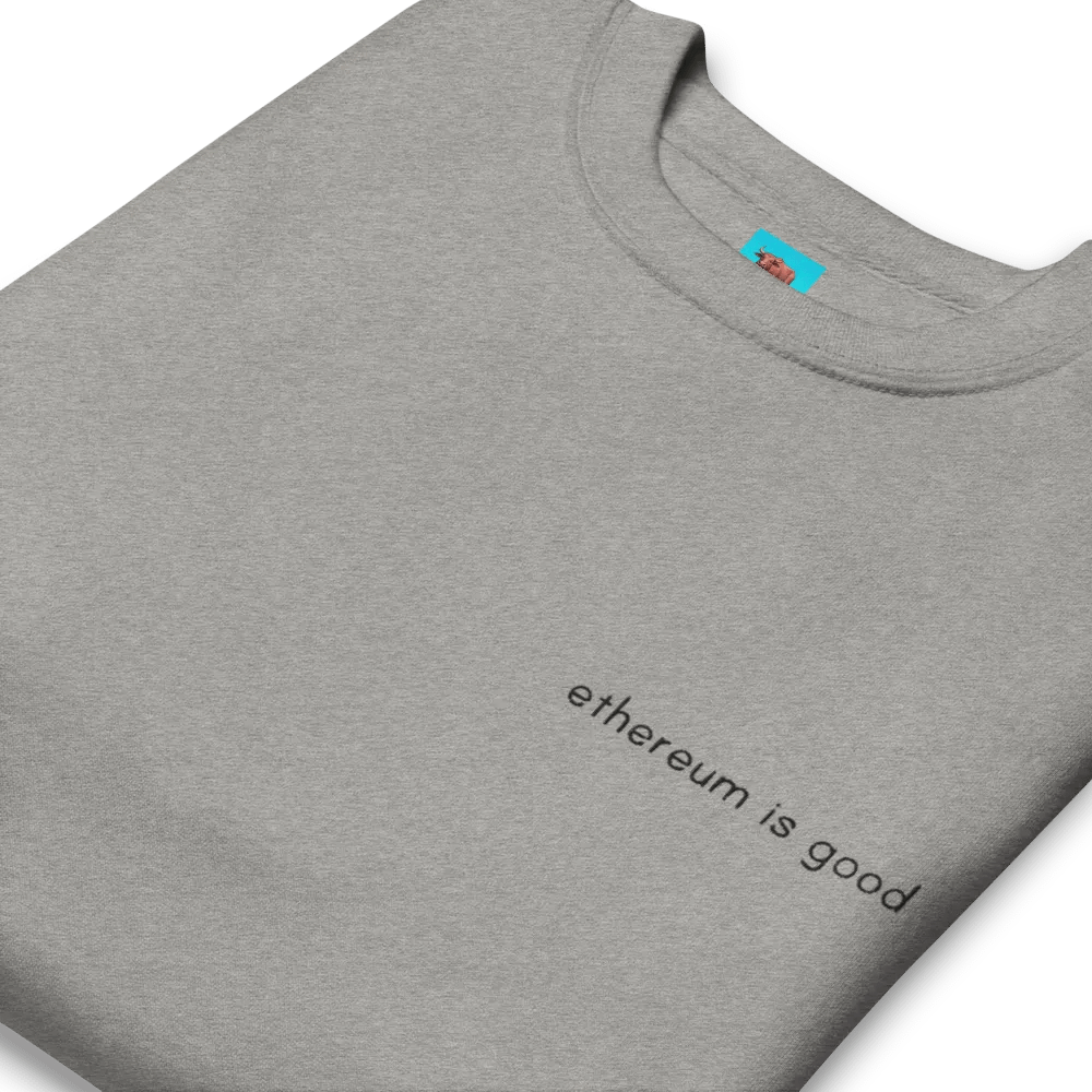 Ethereum is good crewneck (grey) product image (12)