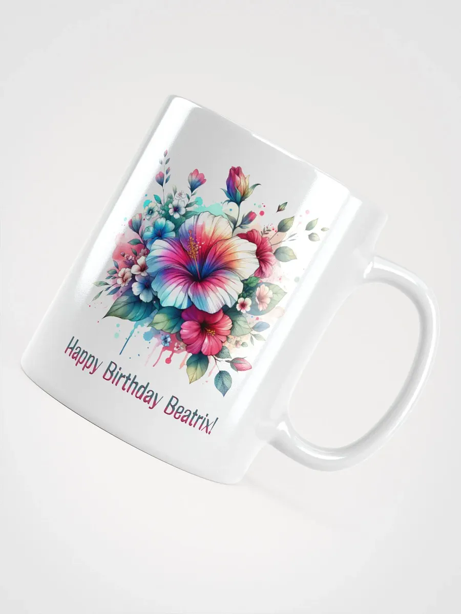 Happy Birthday Beatrix White Glossy Mug product image (4)