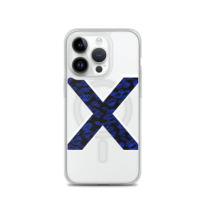 Black X Blue Lipstick Kisses Phone Case product image (2)