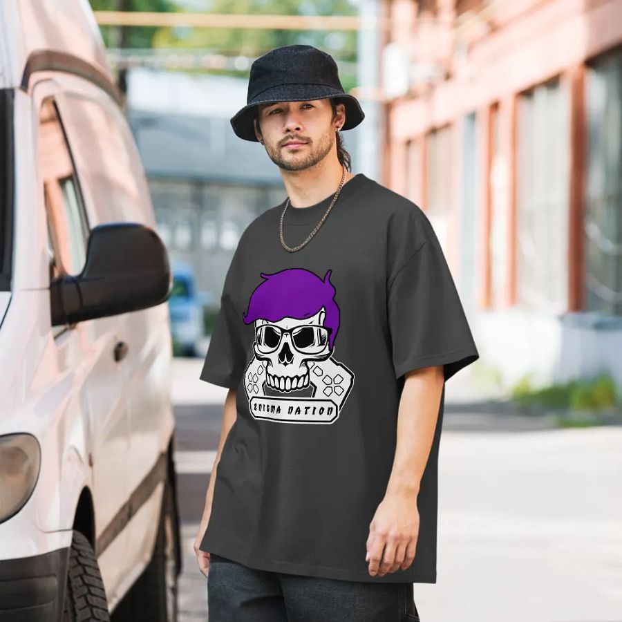 Enigma Nation AS Colour Premium Oversized Faded T-Shirt (PRINTED) product image (6)